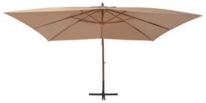 Cantilever Umbrella with Wooden Pole 400x300 cm Taupe