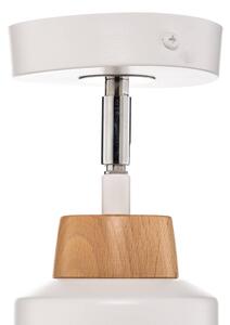 Wood ceiling light made of metal, white