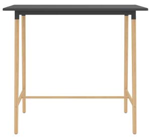 Bar Table Grey 120x60x105 cm MDF & Solid Beechwood