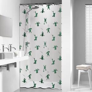 Sealskin Shower Curtain Freddy 180x200 cm White and Green