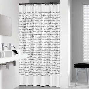Sealskin Shower Curtain Sayings 180x200 cm White and Black