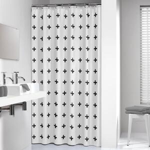 Sealskin Shower Curtain Signes 180x200 cm Black and White