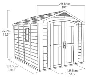 Keter Factor 8 x 11ft Outdoor Garden Apex Storage Shed - Beige/Brown
