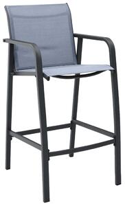 Garden Bar Chairs 2 pcs Grey Textilene