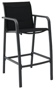 Garden Bar Chairs 2 pcs Black Textilene