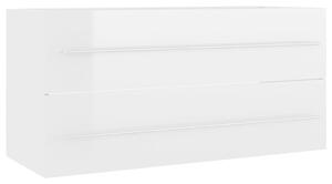 Sink Cabinet High Gloss White 100x38.5x48 cm Engineered Wood