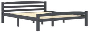 Bed Frame with 2 Drawers Dark Grey Solid Pinewood 160x200 cm