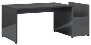 Coffee Table High Gloss Grey 90x45x35 cm Engineered Wood