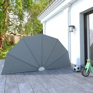 Collapsible Terrace Side Awning Grey 160 cm