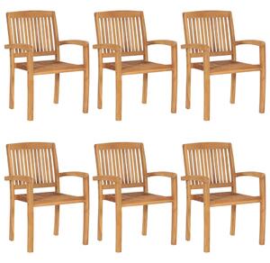 Stacking Garden Chairs 6 pcs Solid Teak Wood