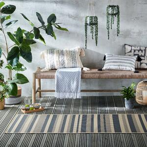 Stripe Indoor Outdoor Runner Grey