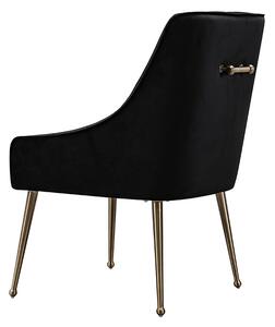 Mason Dining Chair Black - Brushed Gold Legs