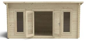 Forest Elmley 5.0m x 3.0m Log Cabin Double Glazed 24kg Polyester Felt, No Underlay - Installation Included