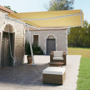 Freestanding Manual Retractable Awning 500x350 cm Yellow/White