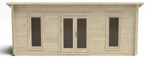 Forest Arley 6.0m x 3.0m Log Cabin Double Glazed 24kg Polyester Felt, Plus Underlay