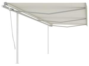 Manual Retractable Awning with Posts 6x3 m Cream