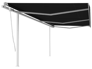 Manual Retractable Awning with Posts 6x3 m Anthracite