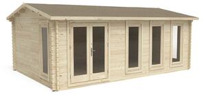 Forest Blakedown 6.0m x 4.0m Log Cabin Double Glazed Felt Shingles, Plus Underlay - Installation Included