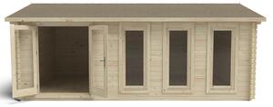 Blakedown 6m x 4m Log Cabin Double Glazed 24kg Polyester Felt, No Underlay - Installation Included