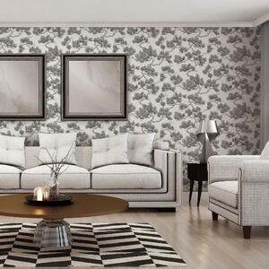DUTCH WALLCOVERINGS Wallpaper Pine Tree White and Black