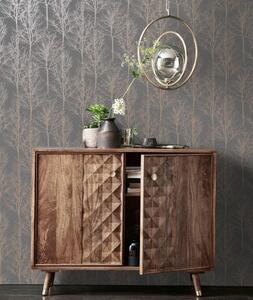 DUTCH WALLCOVERINGS Wallpaper Rhea Trees Grey and Rose Gold