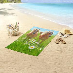 Good Morning Beach Towel HORSES 75x150 cm Multicolour