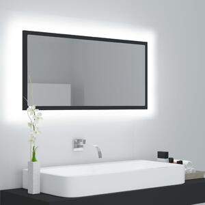 LED Bathroom Mirror Grey 90x8.5x37 cm Engineered Wood