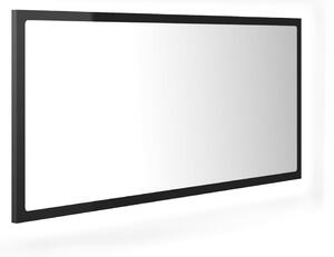 LED Bathroom Mirror High Gloss Black 90x8.5x37 cm Acrylic