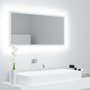 LED Bathroom Mirror White 90x8.5x37 cm Engineered Wood
