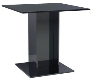 Dining Table High Gloss Black 80x80x75 cm Engineered Wood