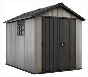 Keter Oakland 7.5 x 9ft Outdoor Garden Apex Storage Shed - Grey