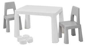 White Grey Height Adjustable Table Set