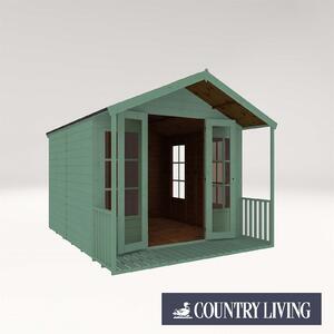 Country Living Tuxford 10 x 8ft Premium Traditional Summerhouse Painted + Installation - Aurora Green