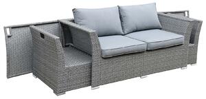 Bambrick 6 Seater Grey Rattan Garden Sofa Set