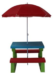 Kids Bench with Multicoloured Parasol