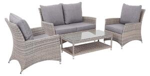 Florence 4 Seater Grey Rattan Garden Sofa Set