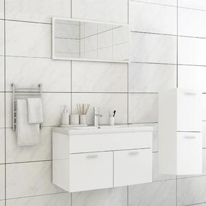 Bathroom Furniture Set High Gloss White Chipboard