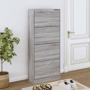 Shoe Cabinet Grey Sonoma 63x24x147 cm Engineered Wood