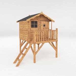 Mercia 4ft11in x 4ft11in Tulip Wooden Playhouse with Tower and Slide - Installation Included