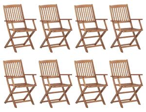 Folding Outdoor Chairs 8 pcs Solid Acacia Wood