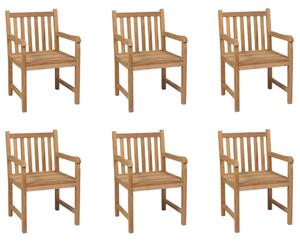 Outdoor Chairs 6 pcs Solid Teak Wood