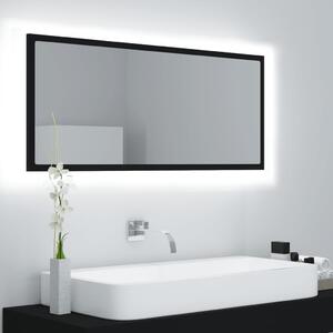 LED Bathroom Mirror Black 100x8.5x37 cm Engineered Wood