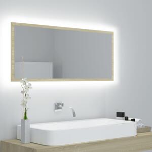 LED Bathroom Mirror Sonoma Oak 100x8.5x37 cm Engineered Wood