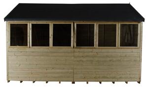 Forest 12 x 8ft T&G Pressure Treated Double Door Apex Shed - incl. Installation