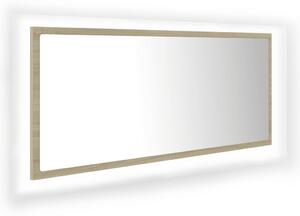 LED Bathroom Mirror Sonoma Oak 100x8.5x37 cm Acrylic