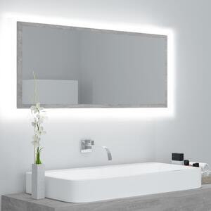 LED Bathroom Mirror Concrete Grey 100x8.5x37 cm Engineered Wood