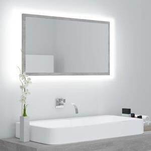 LED Bathroom Mirror Concrete Grey 80x8.5x37 cm Engineered Wood
