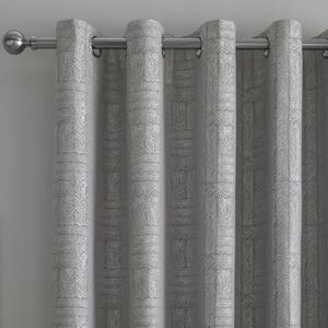 Curtina Lowe Woven Charcoal Eyelet Curtains Charcoal