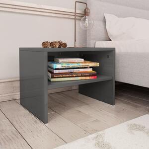 Bedside Cabinet High Gloss Grey 40x30x30 cm Chipboard
