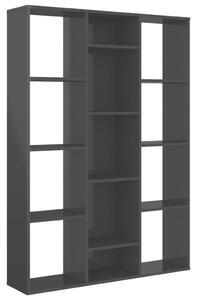 Room Divider/Book Cabinet High Gloss Black 100x24x140 cm Engineered Wood